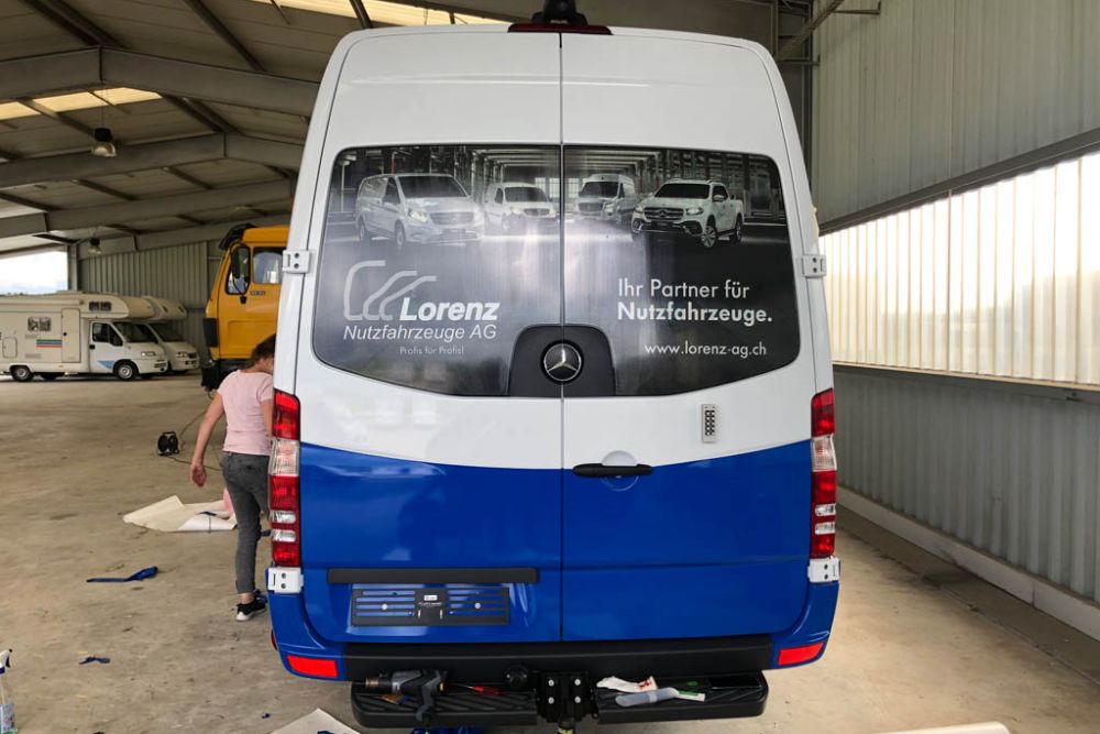 Beschriften Merc Sprinter Kleinbus Aare Aemme Reisen Events 17
