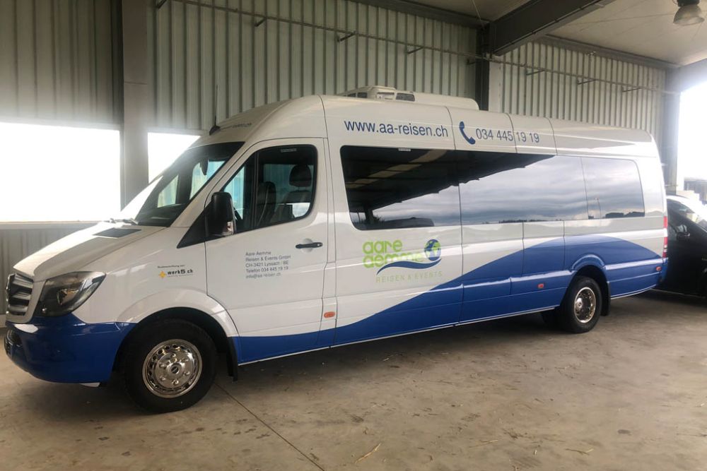 Beschriften Merc Sprinter Kleinbus Aare Aemme Reisen Events 19