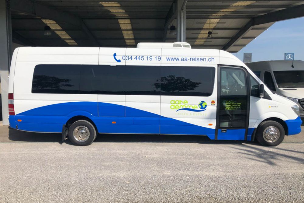 Beschriften Merc Sprinter Kleinbus Aare Aemme Reisen Events 27